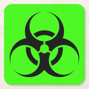 Biogefährdung Rechteckiger Pappuntersetzer