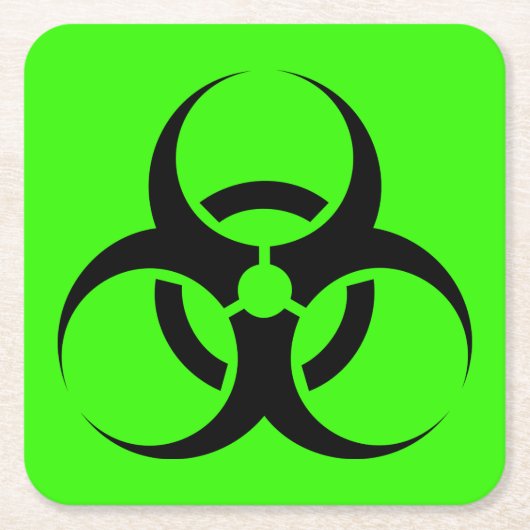 Biogefährdung Rechteckiger Pappuntersetzer (Vorderseite)