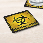 Biogefährdung Rechteckiger Pappuntersetzer (angewinkelt)