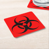 Biogefährdung Rechteckiger Pappuntersetzer (angewinkelt)