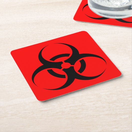 Biogefährdung Rechteckiger Pappuntersetzer (angewinkelt)
