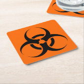 Biogefährdung Rechteckiger Pappuntersetzer (angewinkelt)