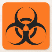 Biogefährdung Rechteckiger Pappuntersetzer (Vorderseite)