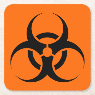 Biogefährdung Rechteckiger Pappuntersetzer