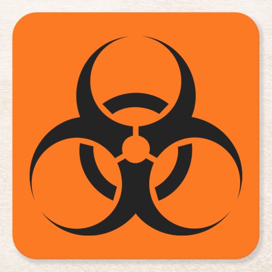 Biogefährdung Rechteckiger Pappuntersetzer (Vorderseite)