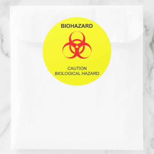 BIOGEFÄHRDUNG RUNDER AUFKLEBER (Tasche)