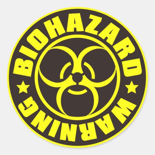 BIOGEFÄHRDUNG RUNDER AUFKLEBER (Vorderseite)