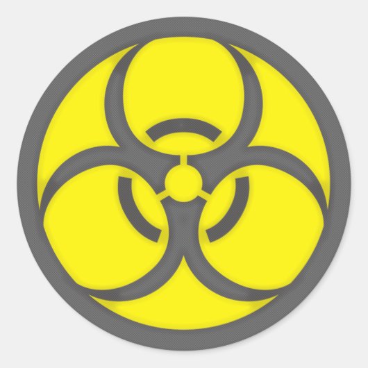 BIOGEFÄHRDUNG RUNDER AUFKLEBER (Vorderseite)