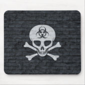 Biogefährdung Schädel mit Grauziegel Mousepad (Vorne)