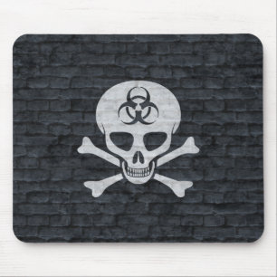 Biogefährdung Schädel mit Grauziegel Mousepad