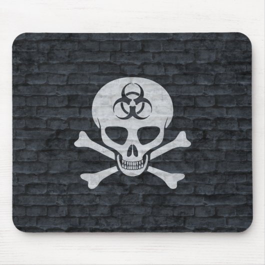 Biogefährdung Schädel mit Grauziegel Mousepad (Vorne)