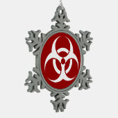 Biogefährdung Schneeflocken Zinn-Ornament (Links)