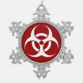 Biogefährdung Schneeflocken Zinn-Ornament (Vorderseite)