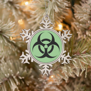Biogefährdung Schneeflocken Zinn-Ornament