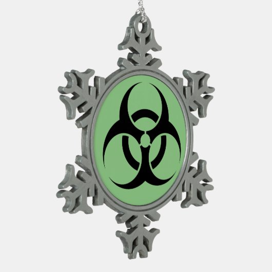 Biogefährdung Schneeflocken Zinn-Ornament (Links)