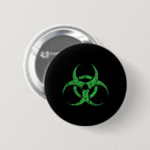 Biogefährdung Symbol Vintag Green Funny Halloween Button (Vorne & Hinten)