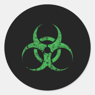 Biogefährdung Symbol Vintag Green Funny Halloween Runder Aufkleber