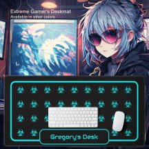 Biogefährdung-Symbole - Blau-Cyan auf schwarzem Hi