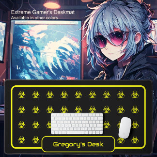 Biogefährdung Symbole - Gelb auf schwarzem Hinterg Schreibtischunterlage