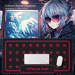 Biogefährdung Symbole - Rot auf schwarzem Hintergr Schreibtischunterlage