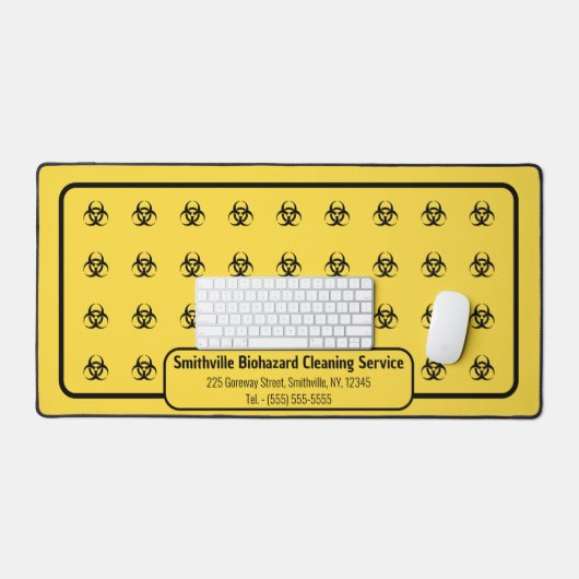 Biogefährdung-Symbole - Schwarz auf einem gelben H Schreibtischunterlage (Tastatur & Maus)