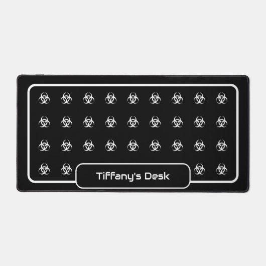 Biogefährdung Symbole - Weiß auf schwarzem Hinterg Schreibtischunterlage (Vorderseite)