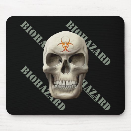 Biogefährdung-Übel-Schädel Mousepad (Vorne)