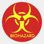 Biogefährdung! Warngefahr Runder Aufkleber (Vorderseite)