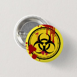Biogefährdung Warnsymbol Bloody Zombie Button