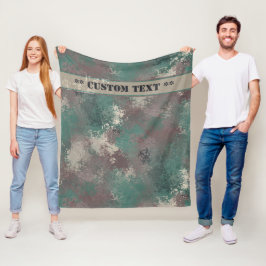 Biogefährdung Woodland Camouflage mit Text Fleece 