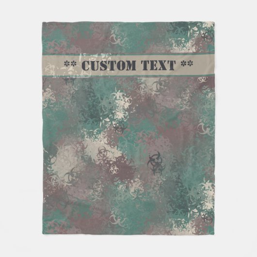 Biogefährdung Woodland Camouflage mit Text Fleece  (Vorderseite)