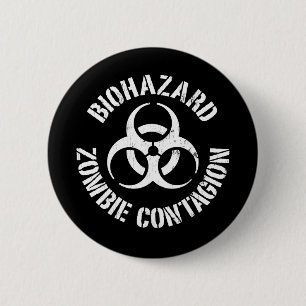 Biogefährdung: Zombie-Ansteckungs-Knopf Button