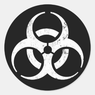 Biogefährdung: Zombie-Contagion-Aufkleber Runder Aufkleber