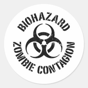 Biogefährdung: Zombie-Contagion-Aufkleber Runder Aufkleber