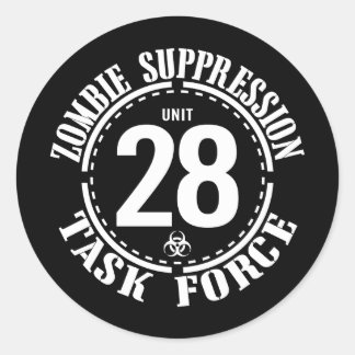 Biogefährdung Zombie Task Force Runder Aufkleber