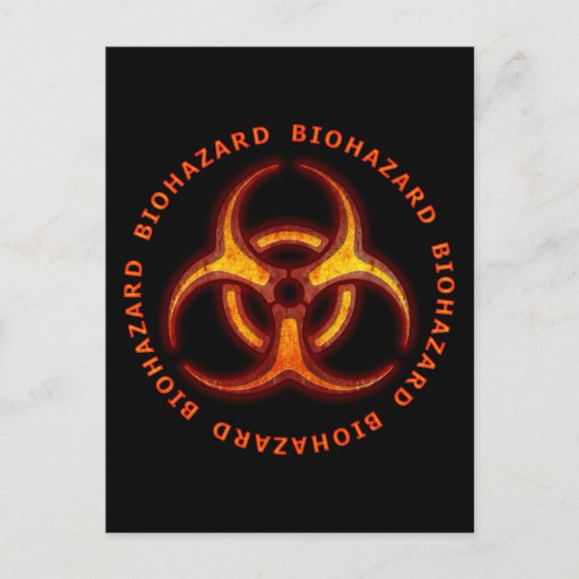 Biogefährdung Zombie Warning Postkarte (Vorderseite)