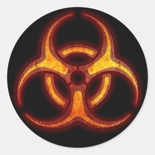 Biogefährdung Zombie Warning Runder Aufkleber (Vorderseite)