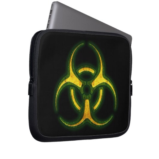 Biogefährdung-Zombie-Warnung Laptopschutzhülle (Vorne Rechts)