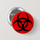 Biogefährdungssymbol Button (Vorne & Hinten)