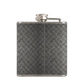 Biogefahrenzeichen und Schädel auf Stahl Flachmann (Rückseite)