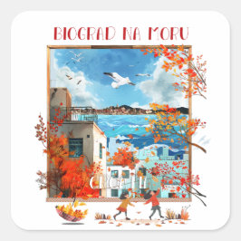 Biograd na moru 2 quadratischer aufkleber