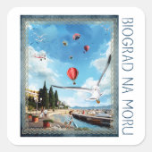 Biograd na moru 4 quadratischer aufkleber (Vorderseite)