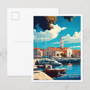 Biograd na moru Kroatien Vintage-Reise Postkarte