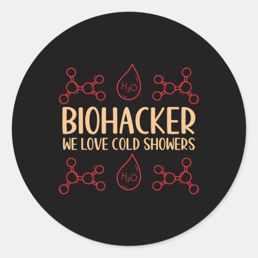 Biohacker Wir Liebe Kaltduschen Biohacking Medizin Runder Aufkleber (Vorderseite)