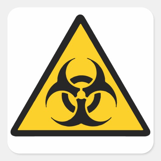 Biohazard – bichrome yellow/black quadratischer aufkleber (Vorderseite)