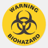 Biohazard Icon Runder Aufkleber (Vorderseite)