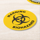 Biohazard Icon Runder Pappuntersetzer (Angewinkelt)