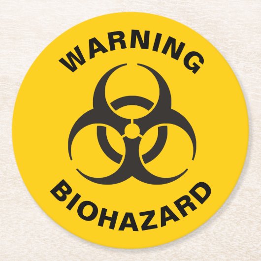 Biohazard Icon Runder Pappuntersetzer (Vorderseite)