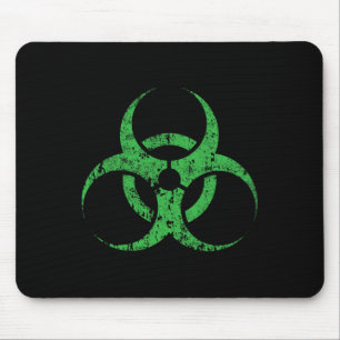 Biohazard-Symbol Vintage Grün Lustiges Halloween Mousepad