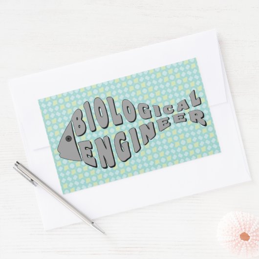 Bioingenieur Graufisch Rechteckiger Aufkleber (Umschlag)